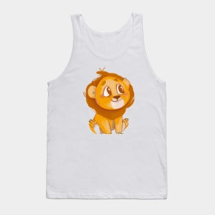 Cute Lion Drawing Tank Top